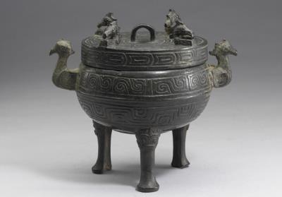 图片[2]-Ding cauldron with phoenix-shaped handles, Spring and Autumn period (770-476 BCE)-China Archive